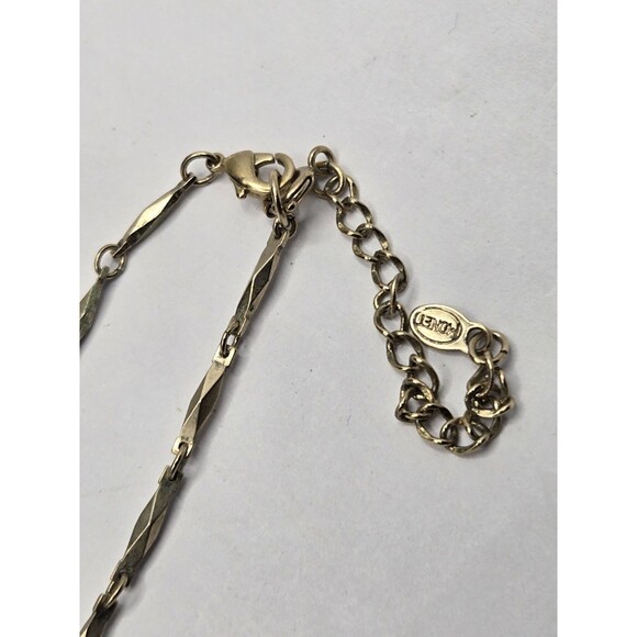 Vintage Signed MONET Gold‑Tone Marcasite Rhinestone Pendant Necklace Earring - Picture 5 of 11